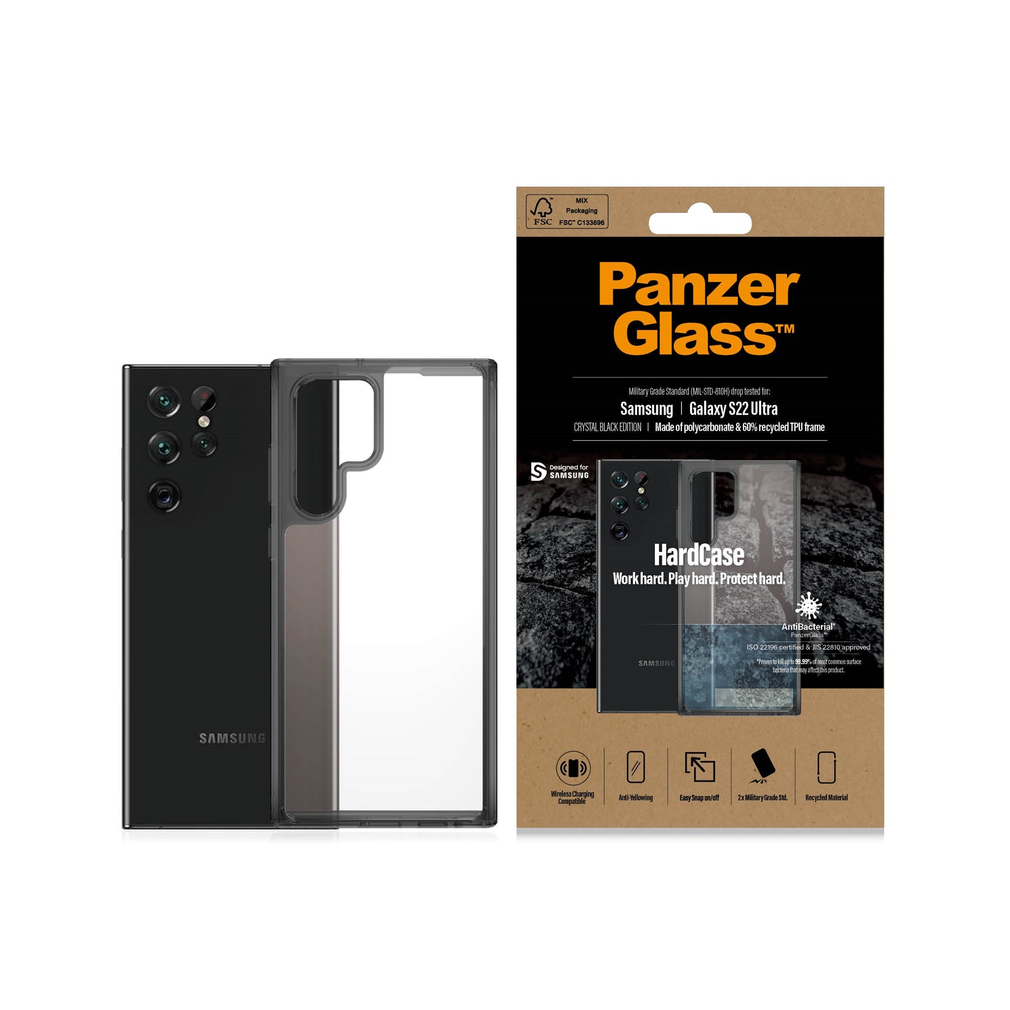 PanzerGlass® HardCase Samsung Galaxy S22 Ultra 5G - Smokey Schwartz